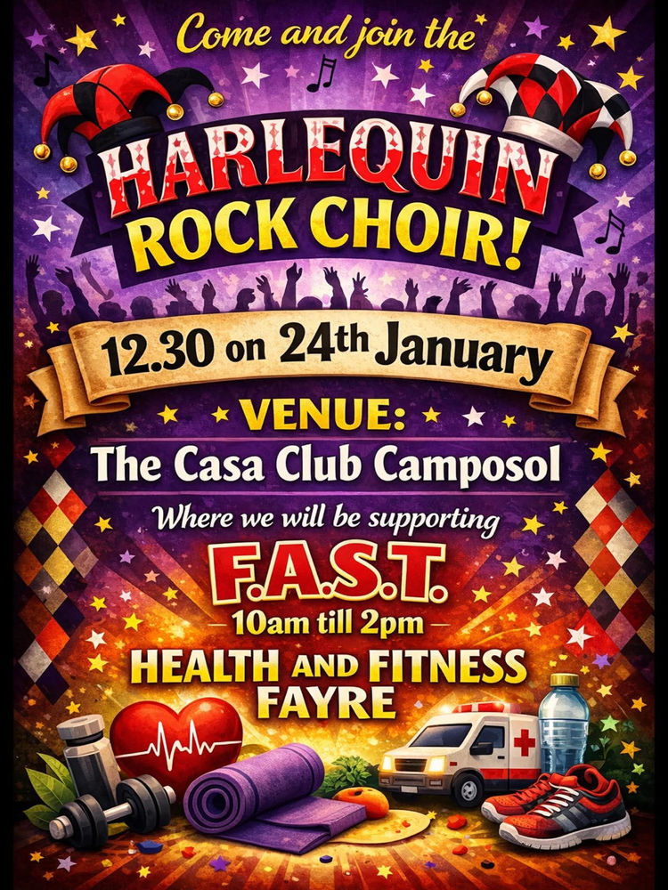Poster for Harlequin Rock Choir