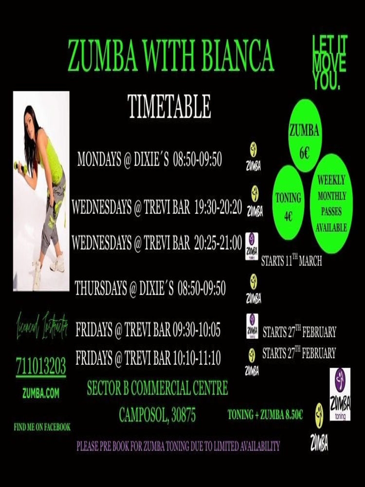 Poster for Zumba with Bianca