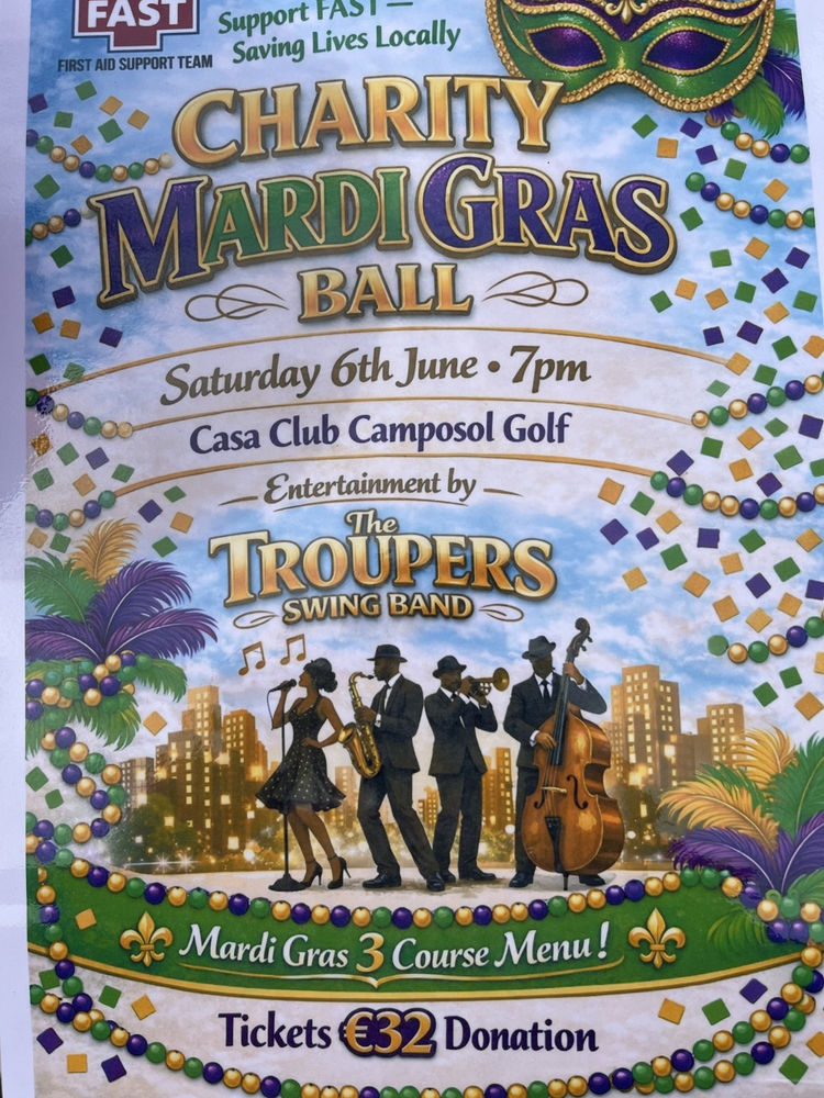 Poster for Charity Mardi Gras Ball