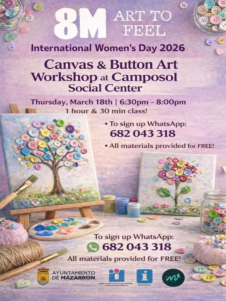 Poster for Canvas and Button Art Workshop
